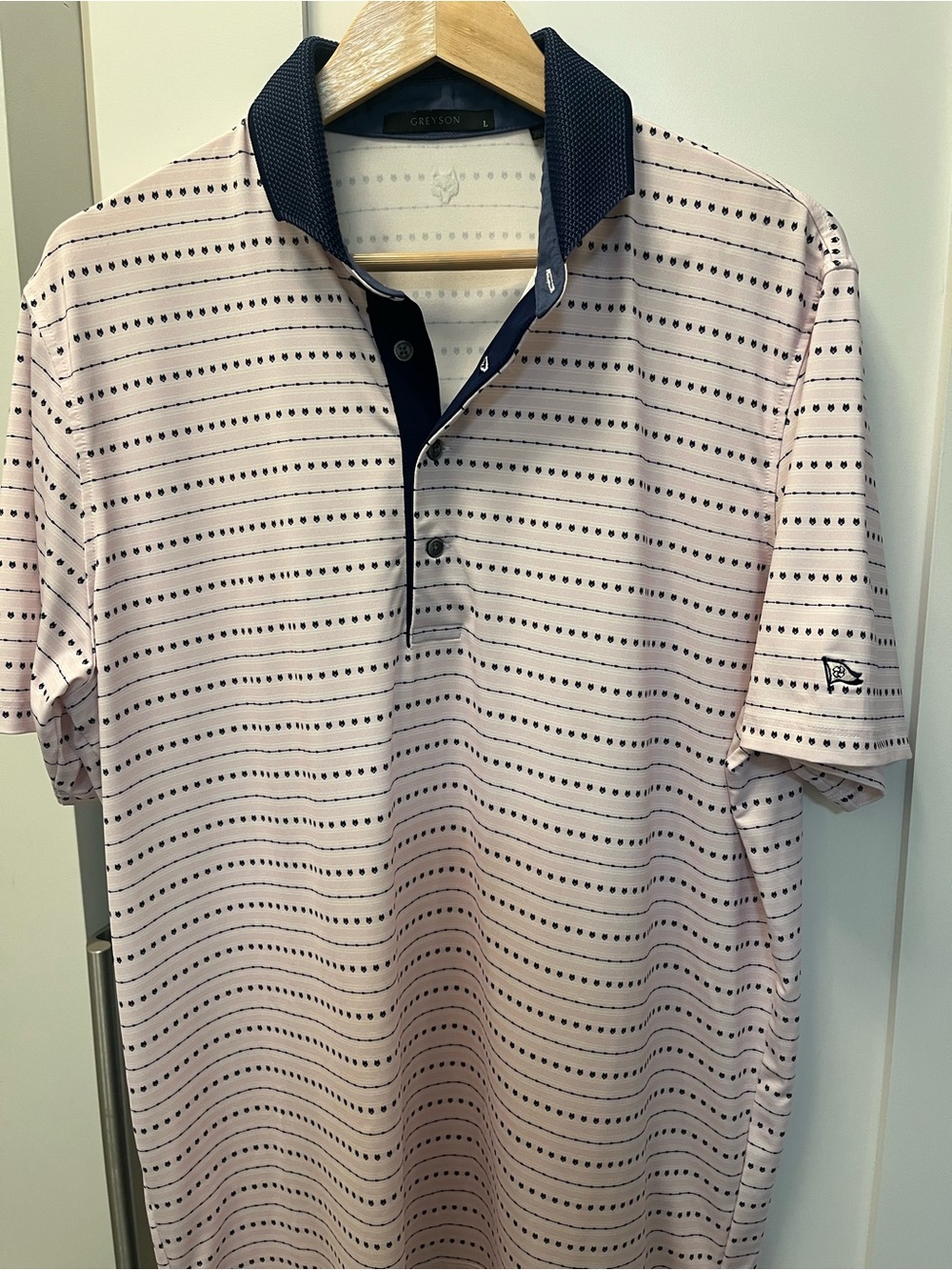 Greyson Men's Pink Stripe Performance Polo - Rumson Country Club